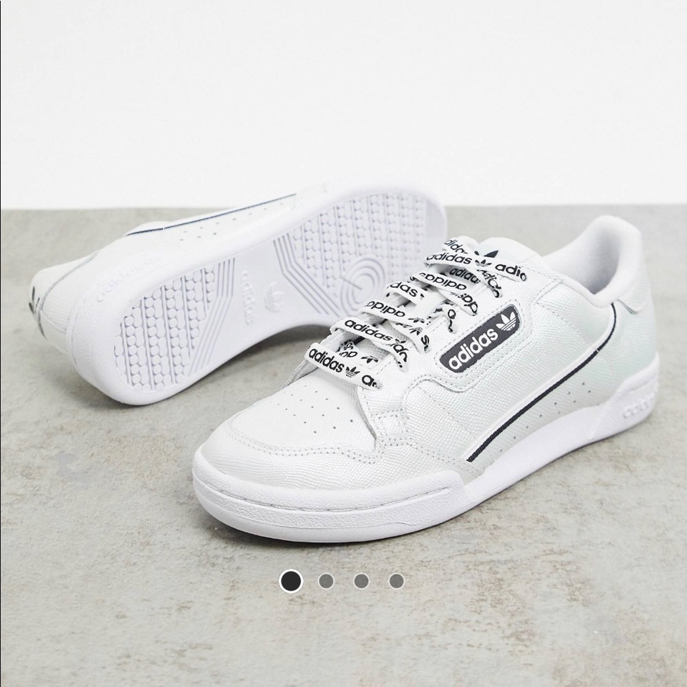 ADIDAS ORIGINALS Continental 80 Sneakers - Iridescent White & Black - US 10